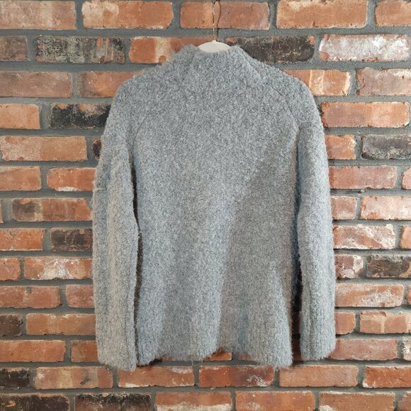 Vince Gray Crimped Shawl Collar Sweater Cozy Oversized Alpaca Blend Women's XS - Picture 8 of 10